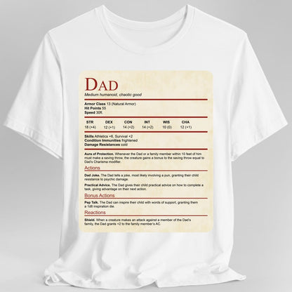 D&D Dad Shirt With Stat Block