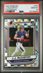 Graded 2024 Panini Donruss JJ McCarthy #TR1 The Rookies Rookie RC Football Card PSA 10 Gem Mint