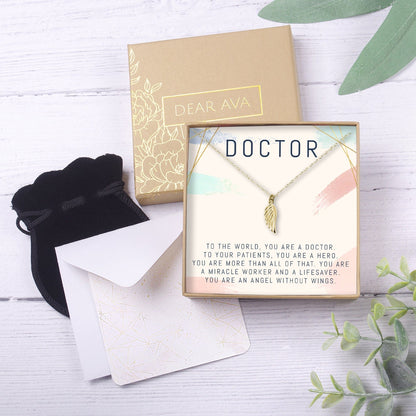 Doctor Wing Pendant Necklace