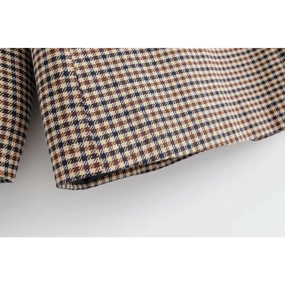 Double Breasted Checkered Blazer
