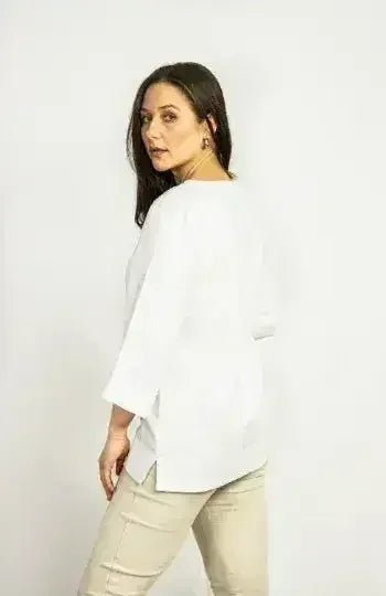 Dark Plum linen oversize top