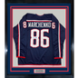 Framed Autographed/Signed Kirill Marchenko 35x39 Columbus Blue Hockey Jersey JSA COA