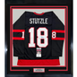 Framed Autographed/Signed Tim Stutzle 35x39 Ottawa Black Hockey Jersey JSA COA