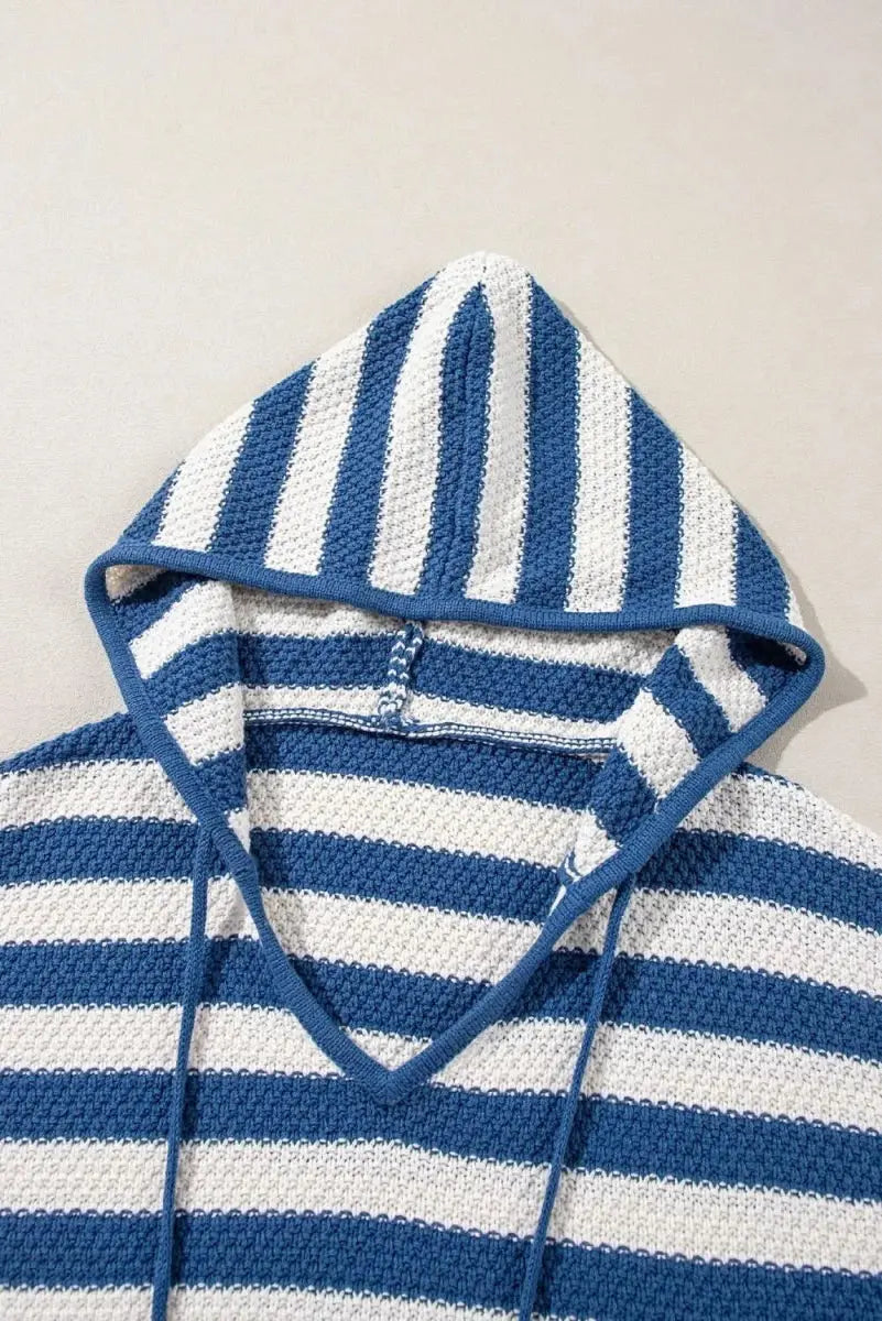 Striped Hoodie Women's Cotton Blend | Trendsi Casual