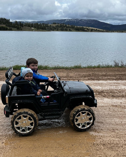 2 Seater 24 Volt 4x4 Electric Ride On Jeep Style Rubber Tires Fully Loaded Truck ATV UTV For Kids W/Magic Cars® Wireless Parental Control