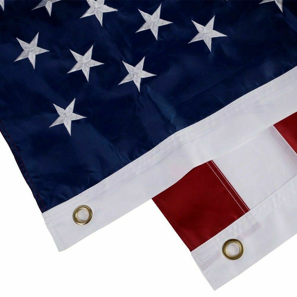 Heavy Duty Outdoor American Flag Embroidered Stars & Brass Grommets