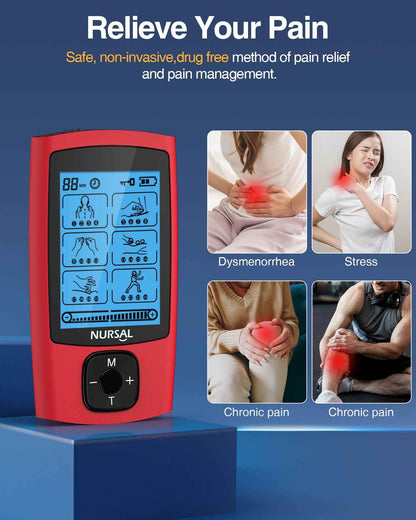 24-Mode TENS &amp; EMS Unit – Rechargeable Muscle Stimulator with 8 Pads