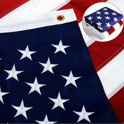 Heavy Duty Outdoor American Flag Embroidered Stars & Brass Grommets