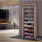Room-saving 10-Layers 9 Lattices Non-woven Fabric Shoe Rack Black