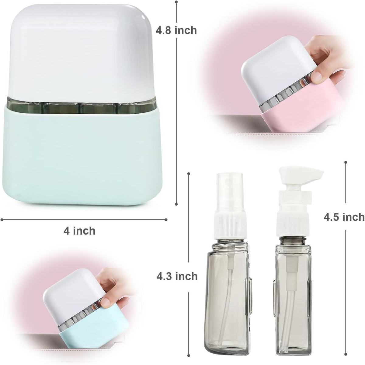 Travel Bottle Set, 8-Pack TSA Approved Travel Size Bottles, Travel Container Dispenser, Travel Shampoo Bottles for Cosmetics Conditioner and Lotion