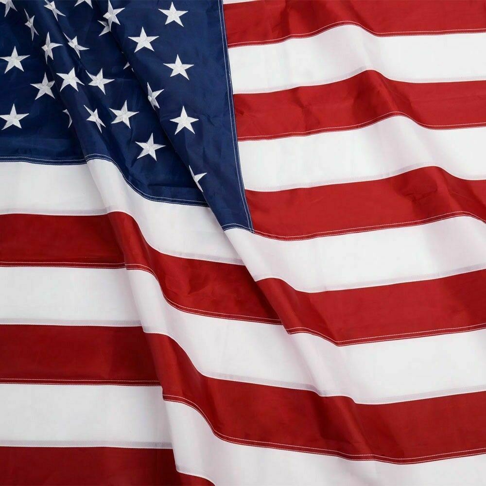 Heavy Duty Outdoor American Flag Embroidered Stars & Brass Grommets