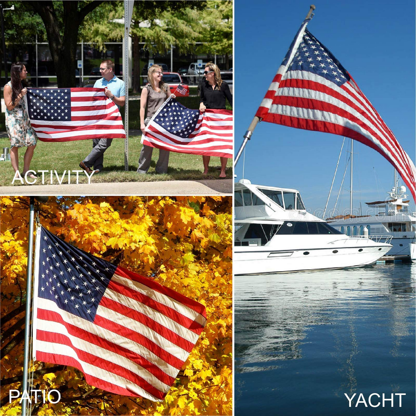 Heavy Duty Outdoor American Flag Embroidered Stars & Brass Grommets
