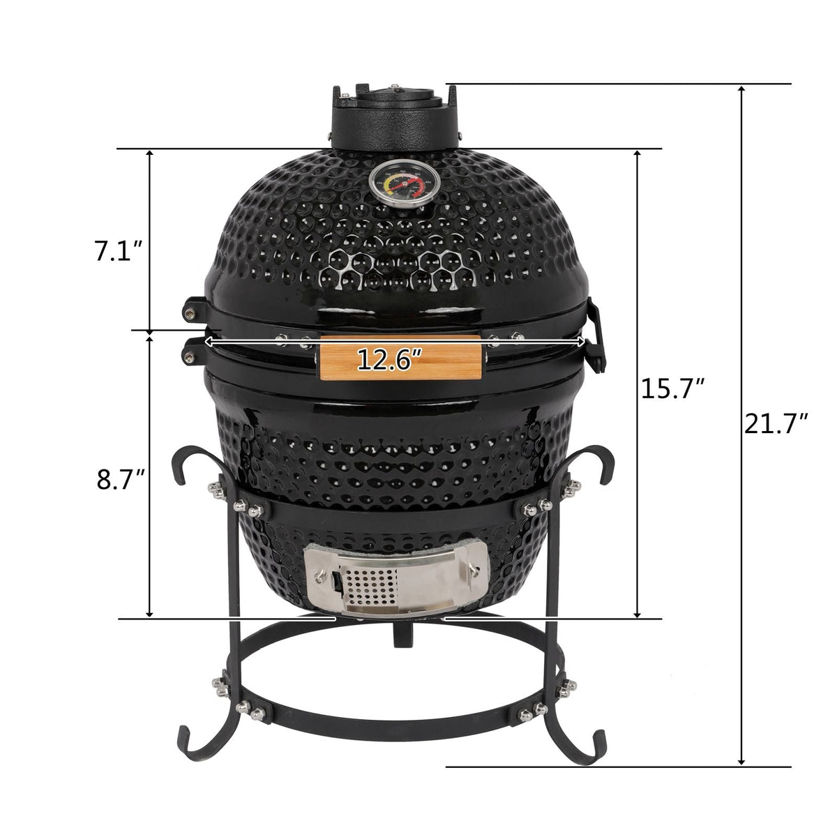13" Ceramic Charcoal Grill XH – Compact Kamado-Style Outdoor Cooker