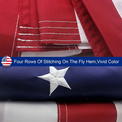 Heavy Duty Outdoor American Flag Embroidered Stars & Brass Grommets