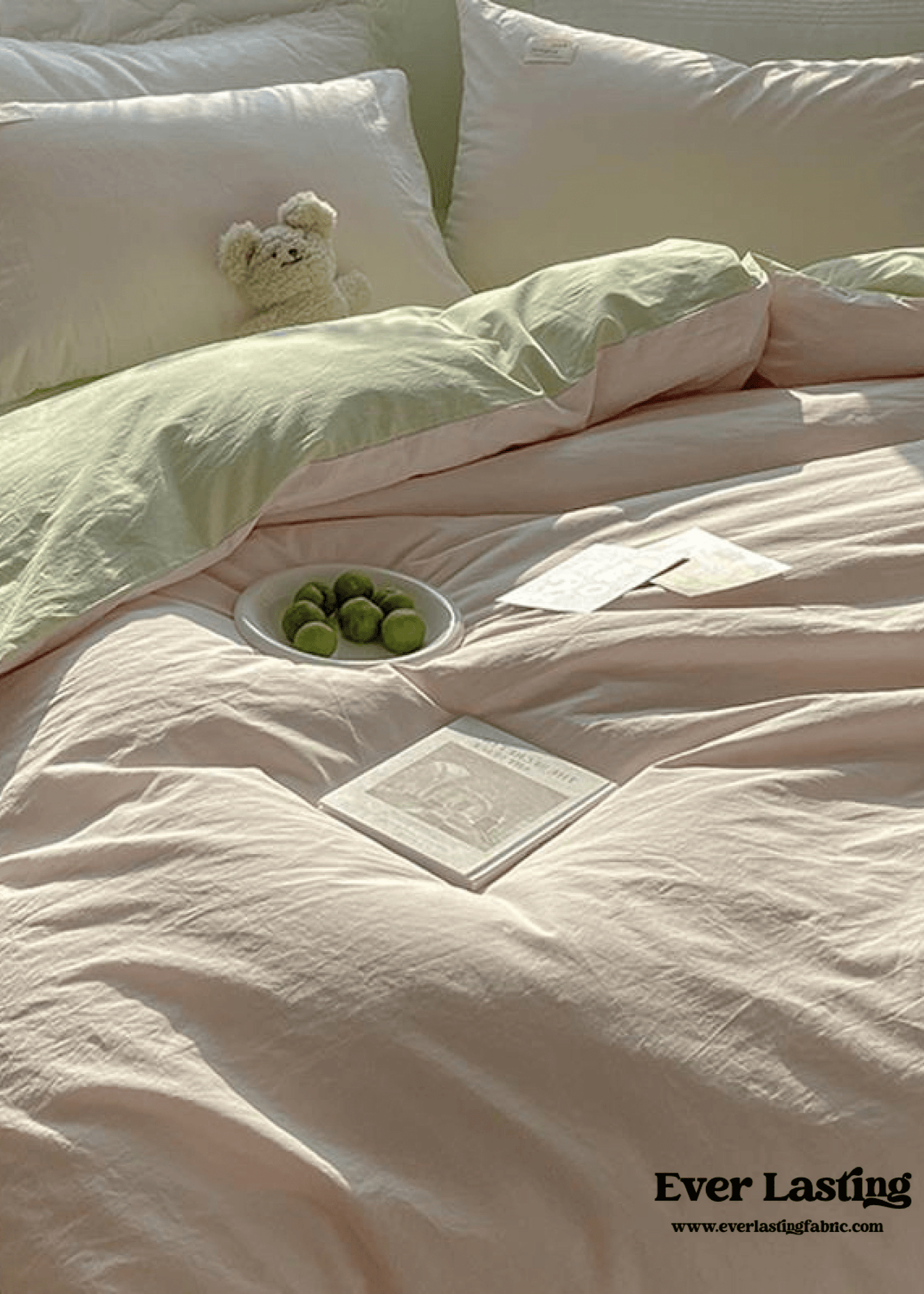 Duo Bedding Set / Pink + Green