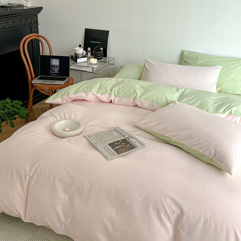 Duo Bedding Set / Pink + Green