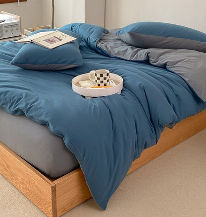 Duo Earth Tone Jersey Knit Bedding Set / Pink Beige