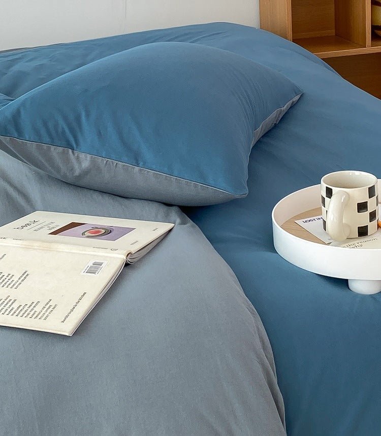 Duo Earth Tone Jersey Knit Bedding Set / Pink Beige