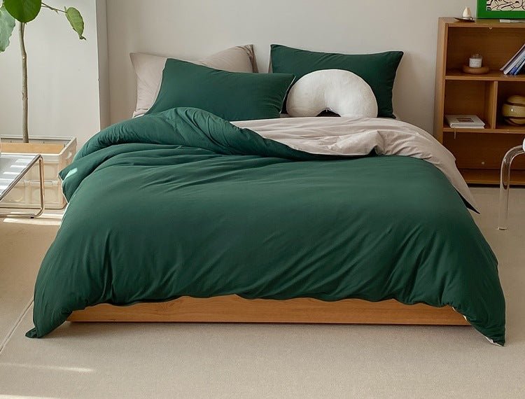 Duo Earth Tone Jersey Knit Bedding Set / Pink Beige