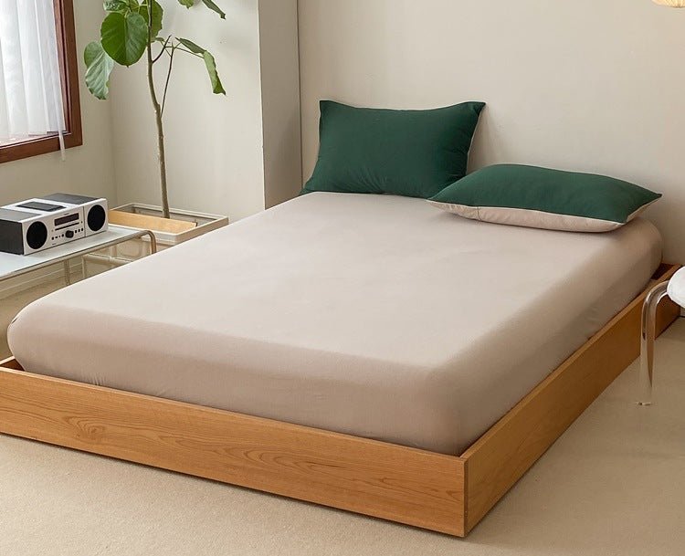 Duo Earth Tone Jersey Knit Bedding Set / Pink Beige