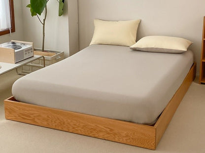 Duo Earth Tone Jersey Knit Bedding Set / Pink Beige
