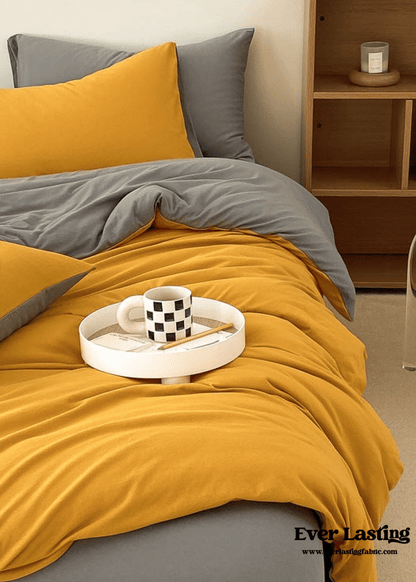 Duo Earth Tone Jersey Knit Bedding Set / Pink Beige