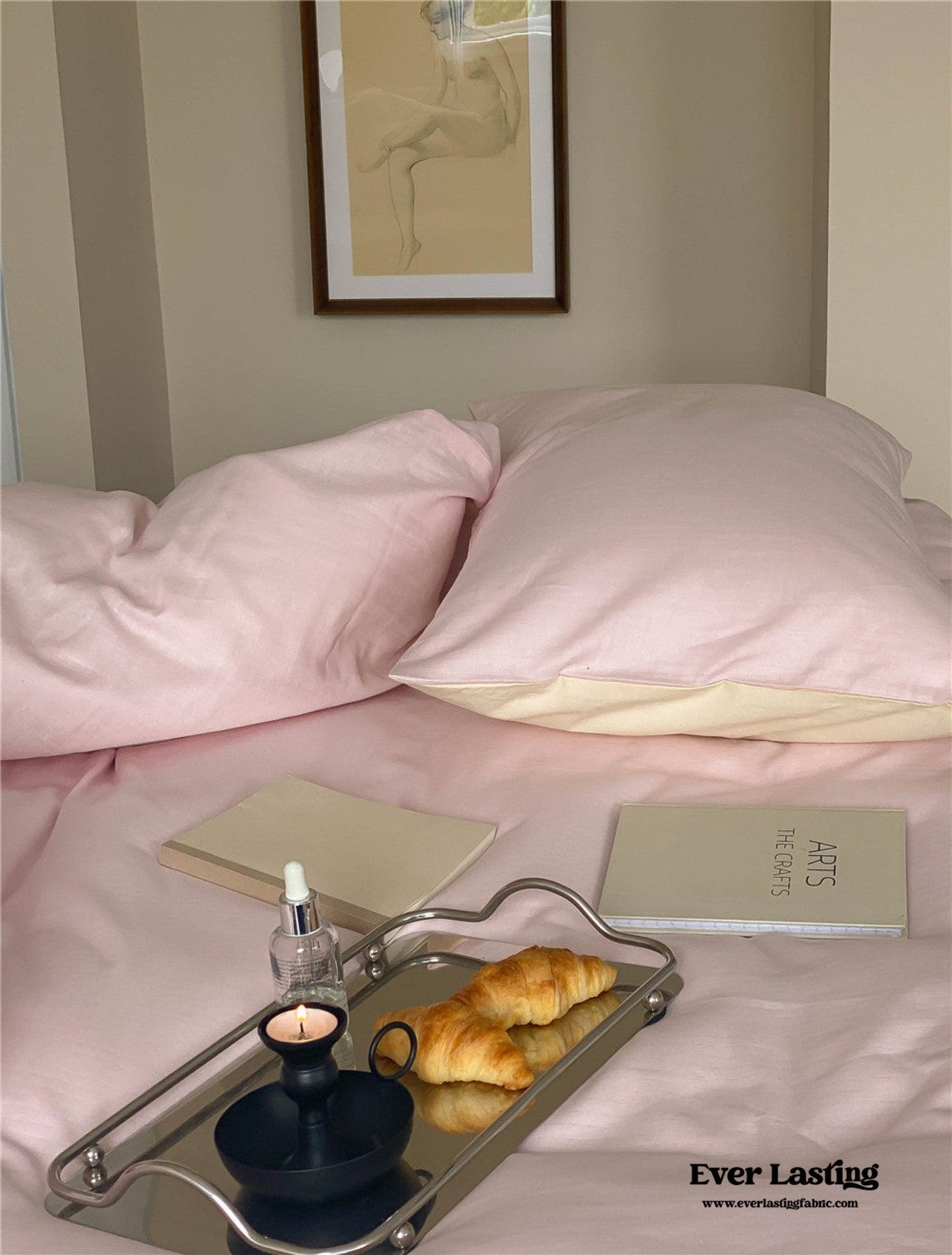 DUO Minimal Double Layer Washed Cotton Bedding Set / Blue
