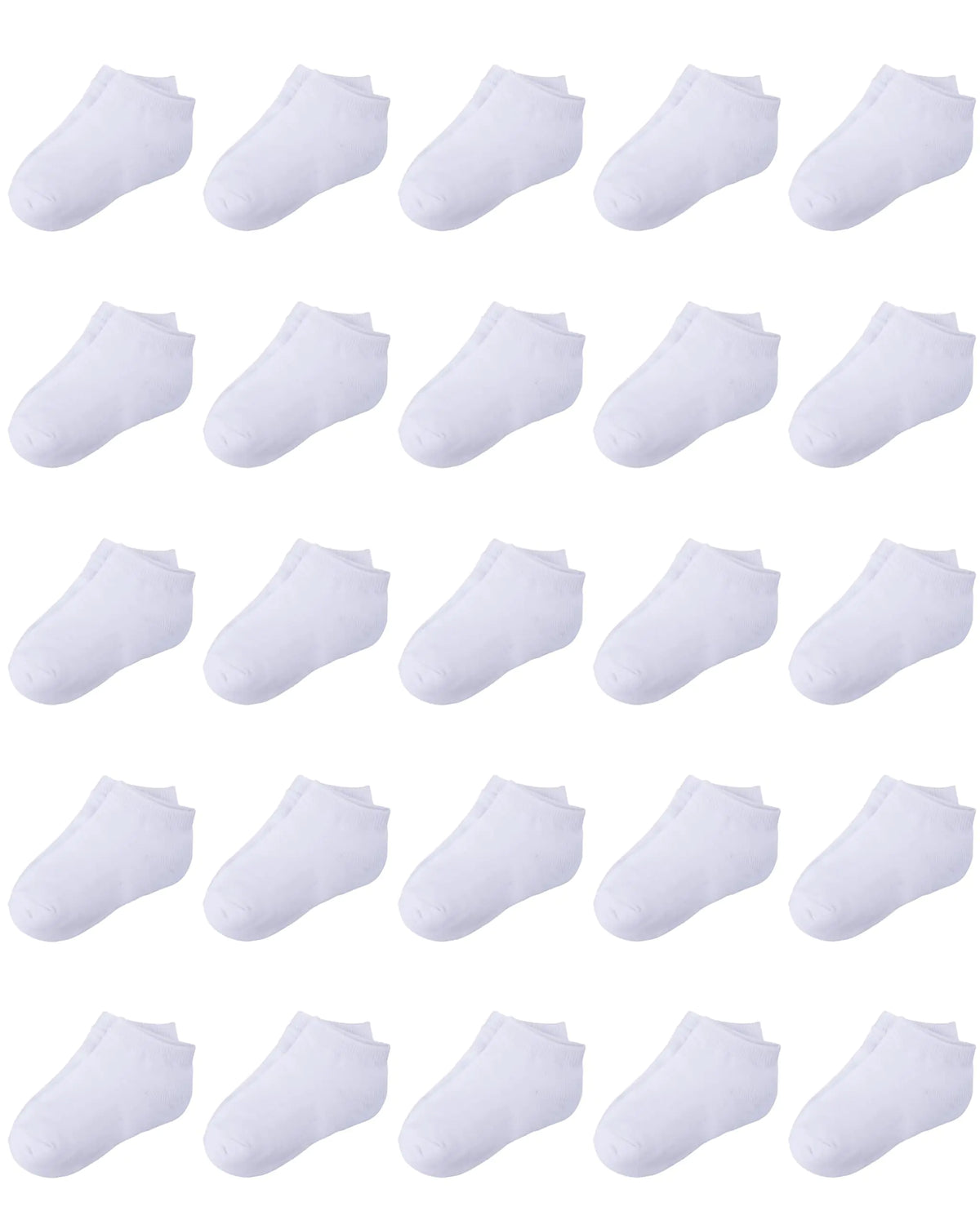 Duufin 25 Pairs Toddler Ankle Socks Low Cut Kids Half Cushion Socks Low Rise Ankle Socks for Boys and Girls 4-6 Years White - # BOAA11810005