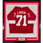 Framed Autographed/Signed Dylan Larkin 35x39 Detroit Red Hockey Jersey Beckett BAS COA
