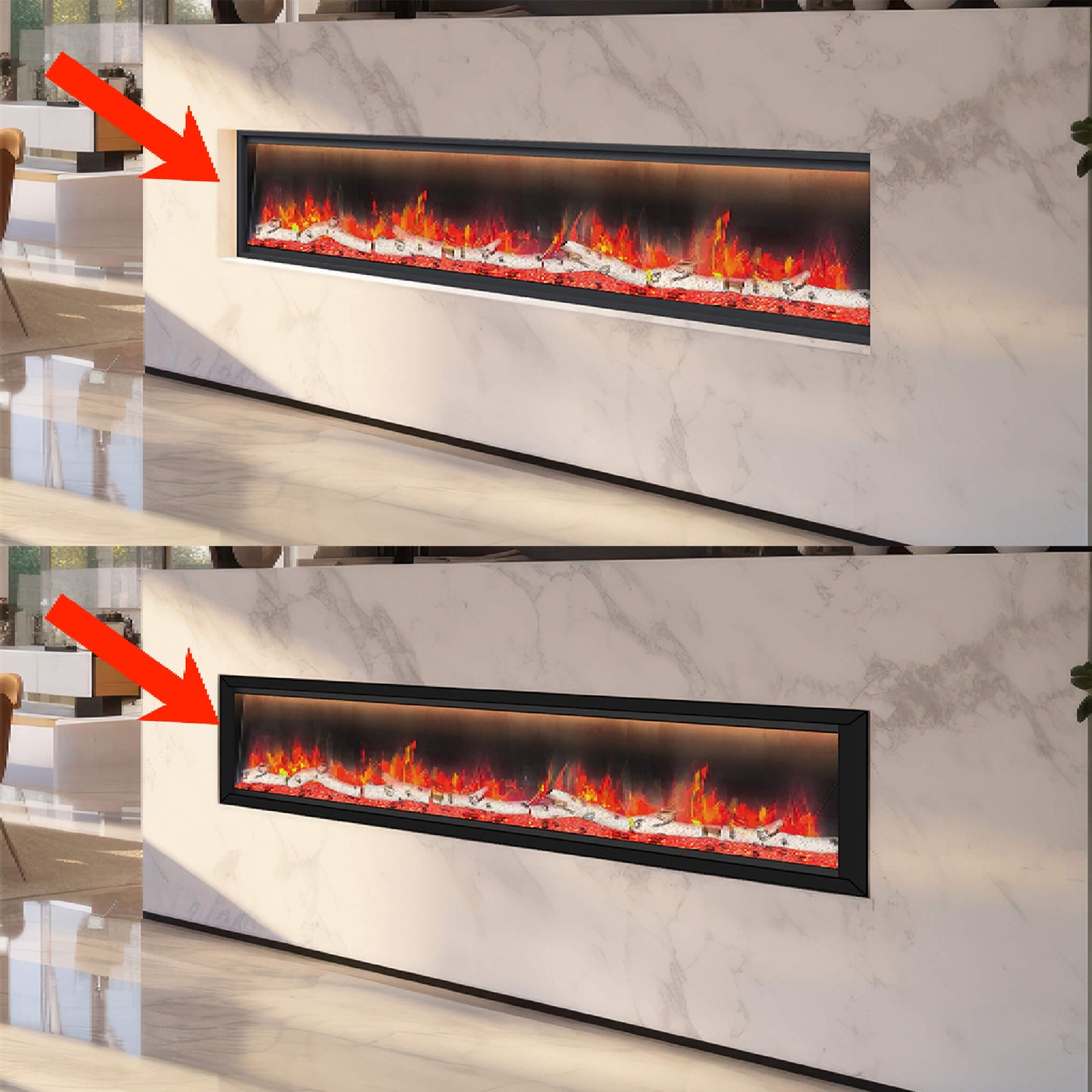 Dynasty Allegro 76-Inch Black Smart Linear Electric Fireplace [DY-BFM76] (SAK56392)