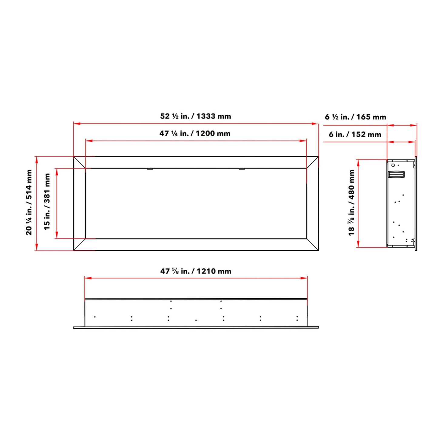 Dynasty Cascade 52-Inch Recessed Smart Linear Electric Fireplace With Dynasty App [DY-BTX52] (SAK73485)