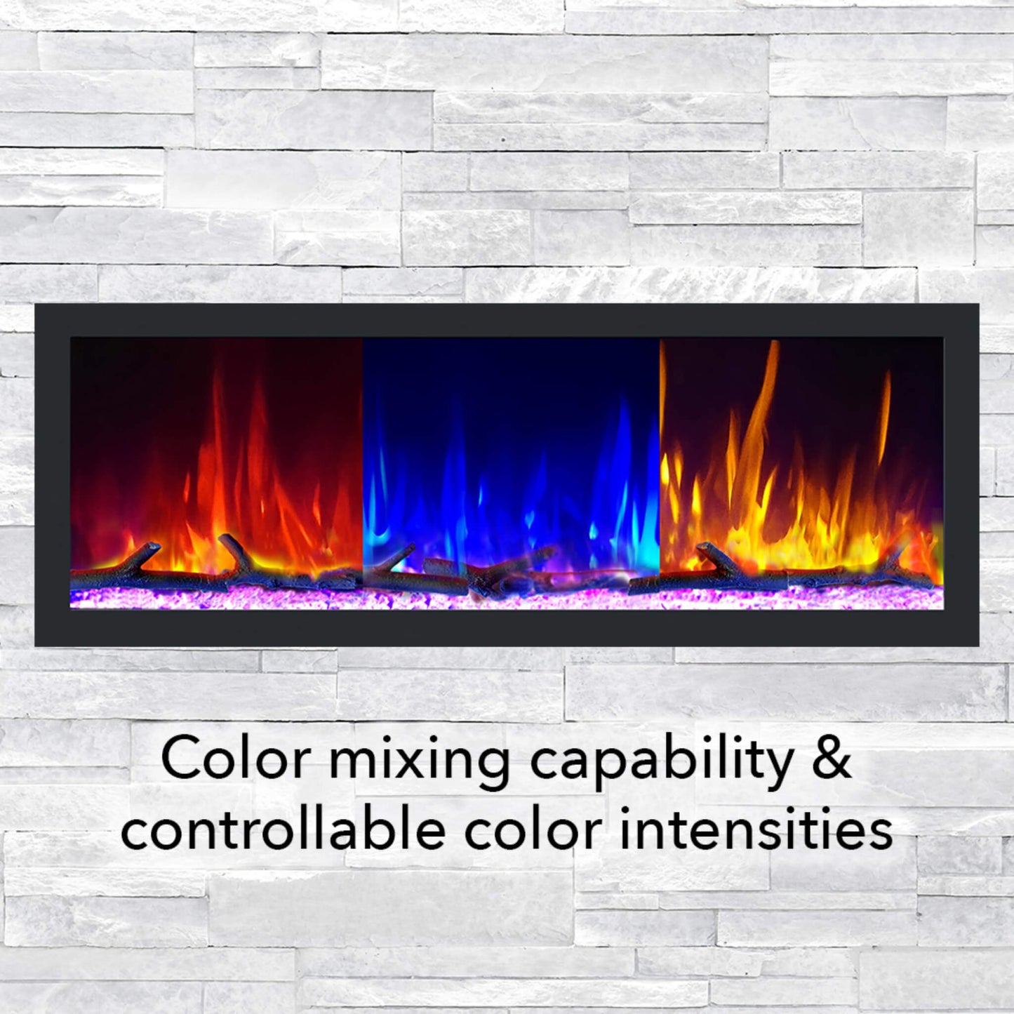 Dynasty Cascade 64-Inch Smart Linear Electric Fireplace With Front Facing Heater [DY-BTX64] (SAK15932)