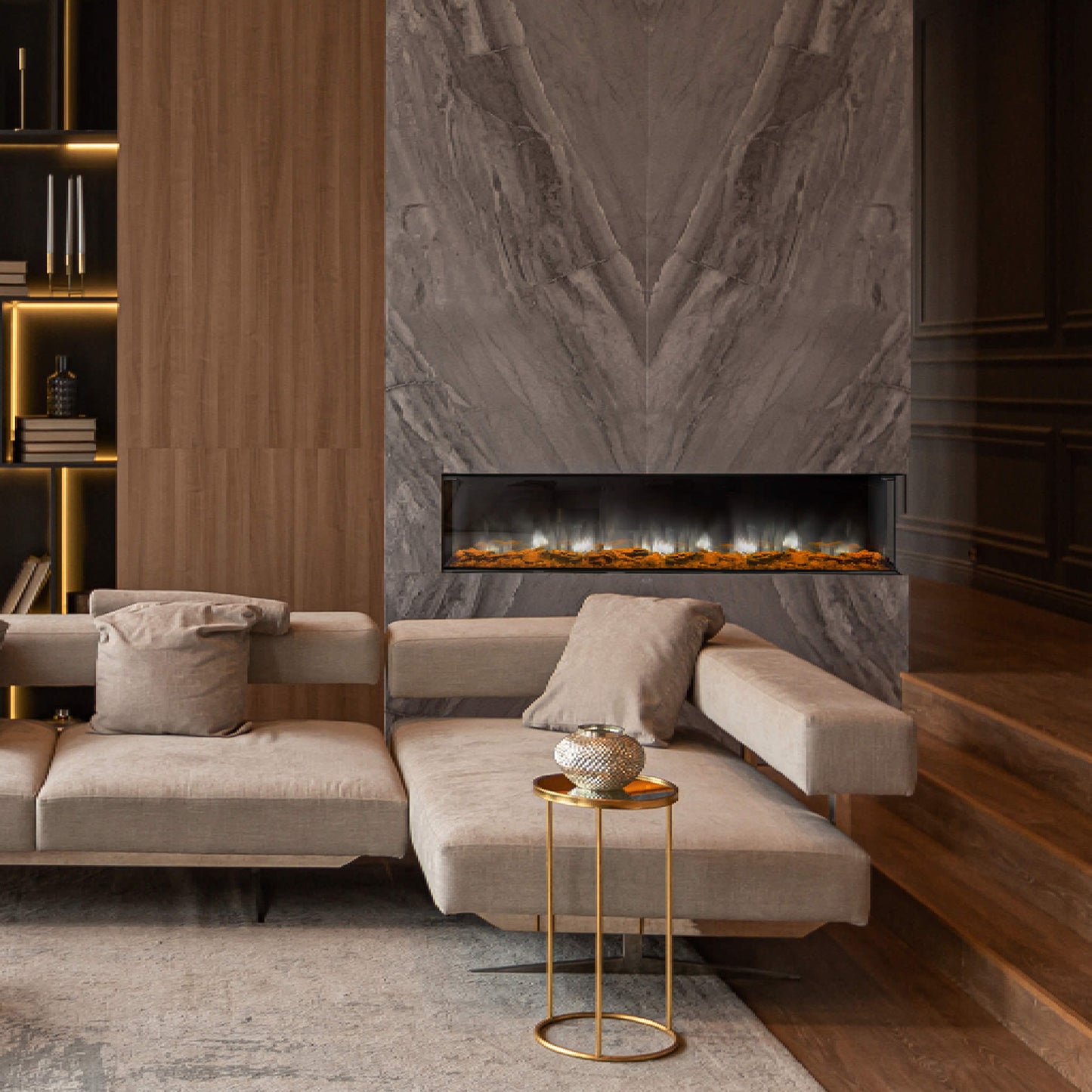 Dynasty Melody 64-Inch Built-In 3 Sided Smart Electric Fireplace [DY-BTS60] (SAK79345)