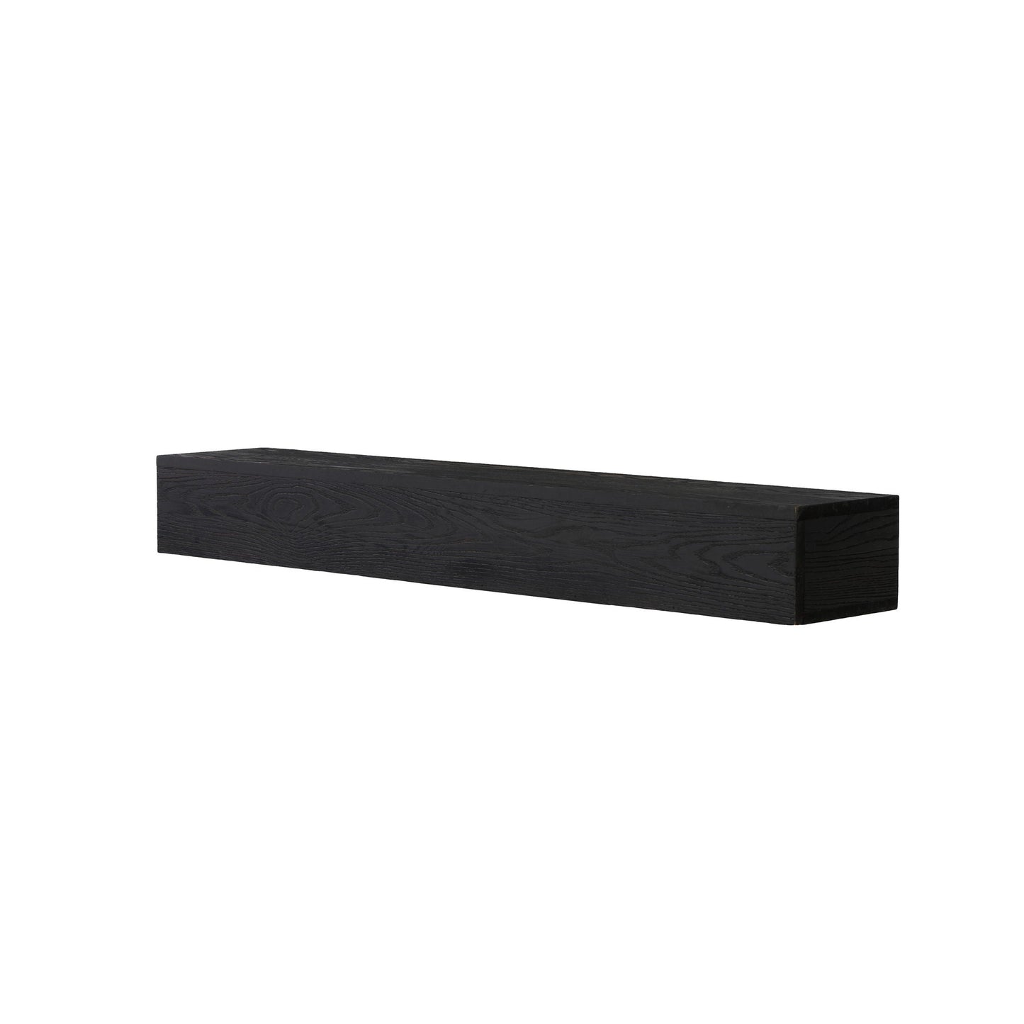 48'' Embossed Fireplace Mante, Wall Mounted Floating Shelf - Black