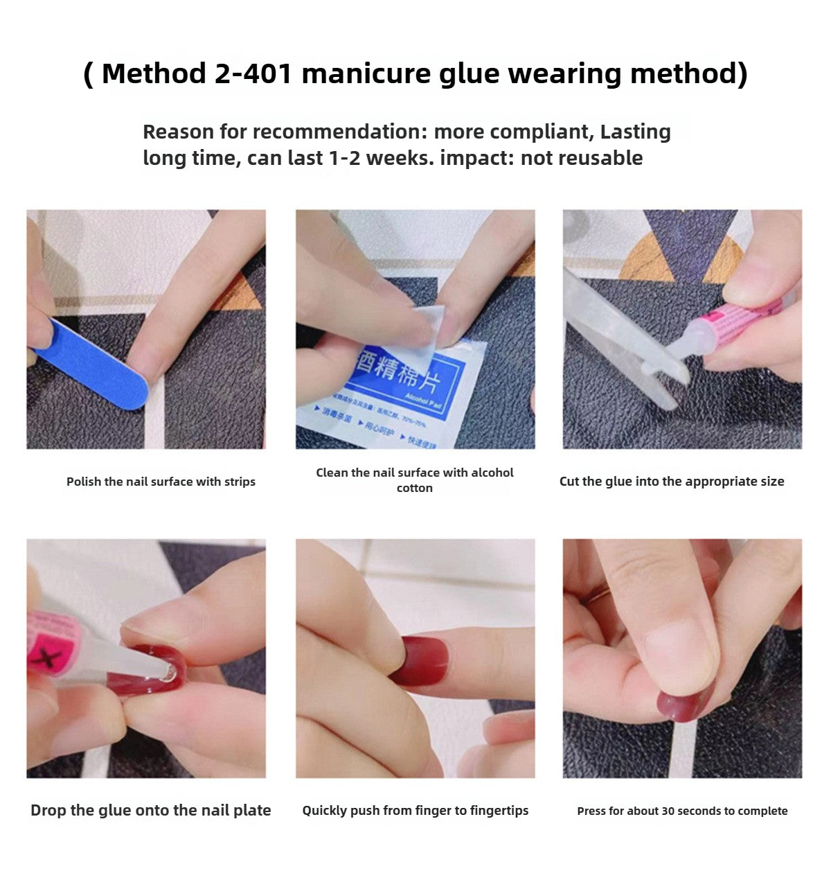 1050- Handmade press on nails fake nails removable