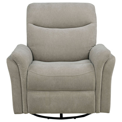 Adler Upholstered Power Swivel Glider Recliner Greige