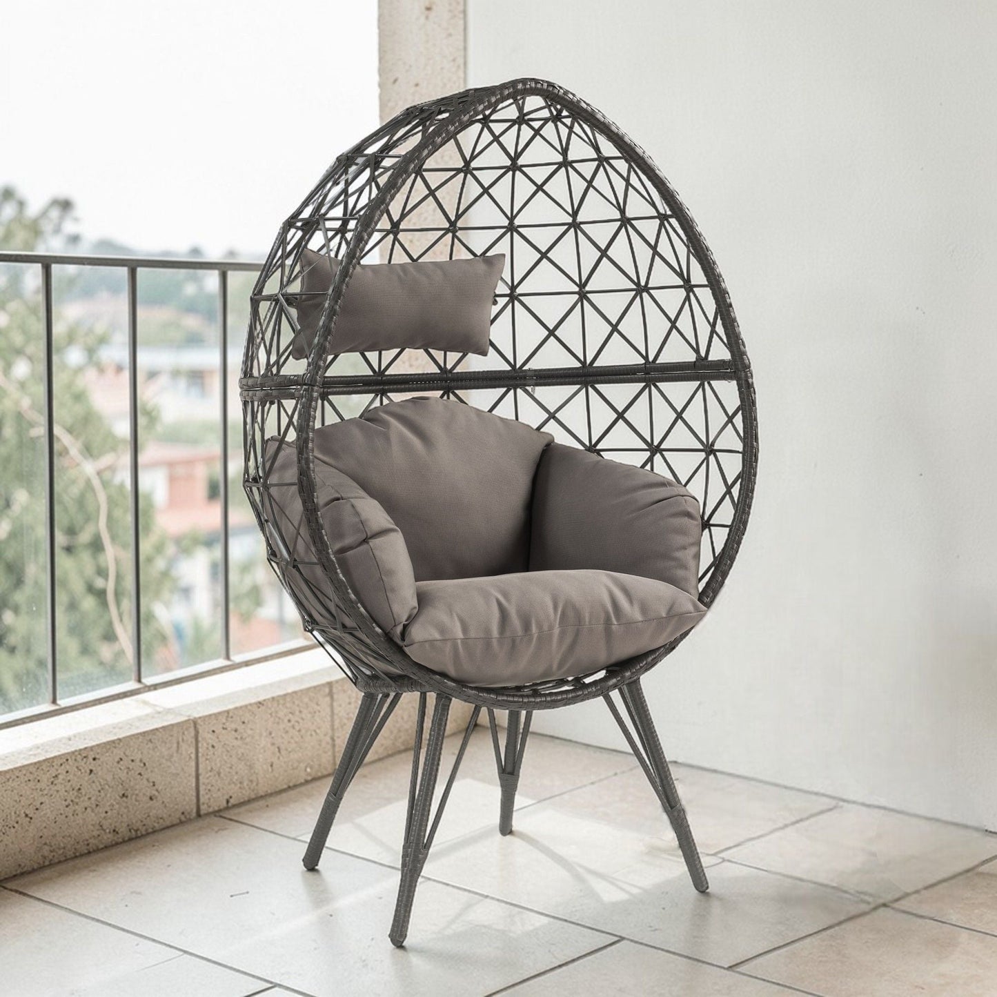 Aeven - Patio Lounge Chair - Light Gray