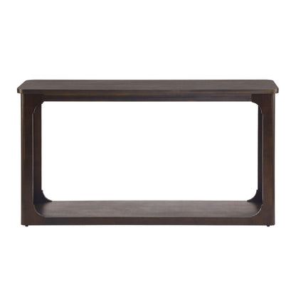 Console Table With Open Arch Cutouts For Living Room Hallway - Espresso