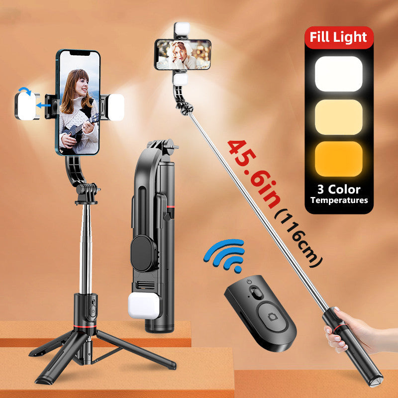 Bluetooth Selfie Stick Tripod for Cell Phones - Adjustable Height & 360° Rotating Head