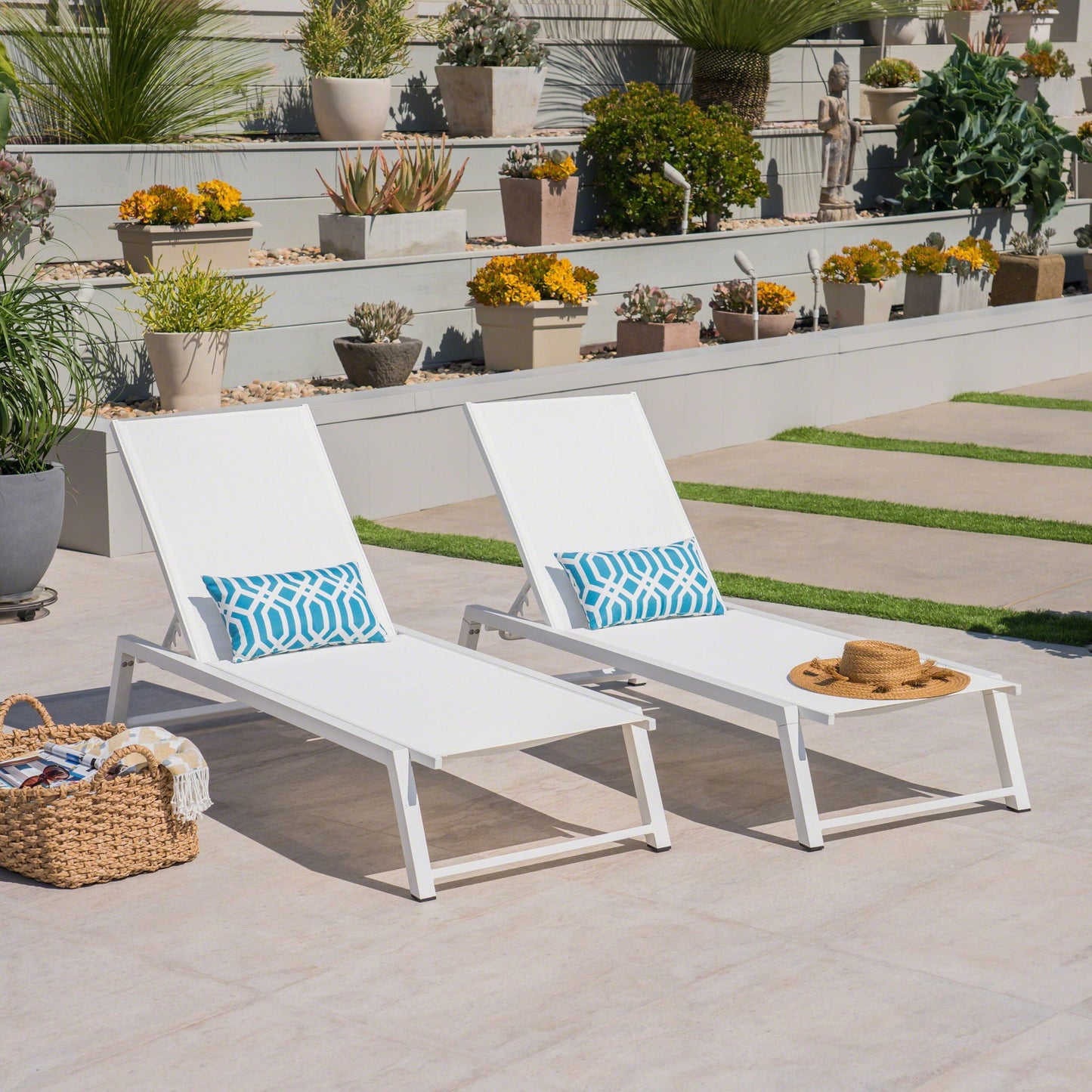 Myers Modern Chaise Lounge Set With Adjustable Back