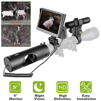 Night Vision Scope Digital Camera Infrared Rifle Scope 850nm Hunting Scope System w/ IR Torch System 5Ó Monitor
