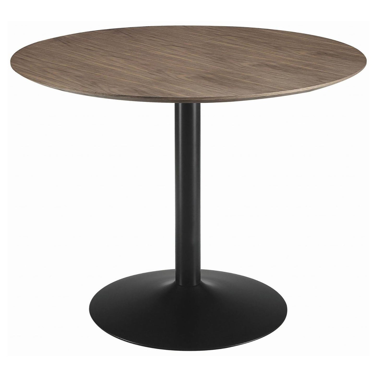 Round Dining Table With Pedestal Base - Warm Walnut