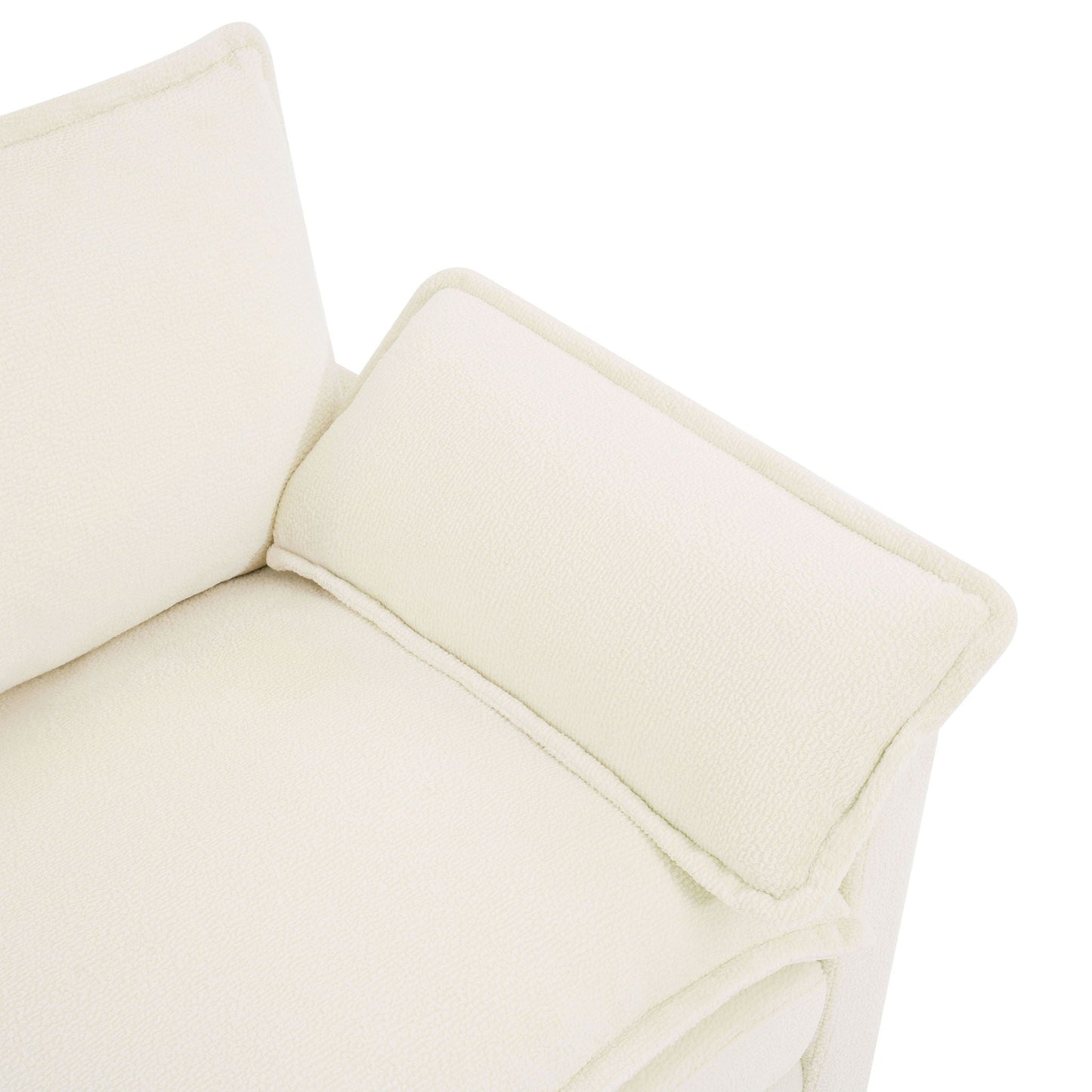 Modern Loveseat Sofa, Upholstered Couch With Side Storage Pockets