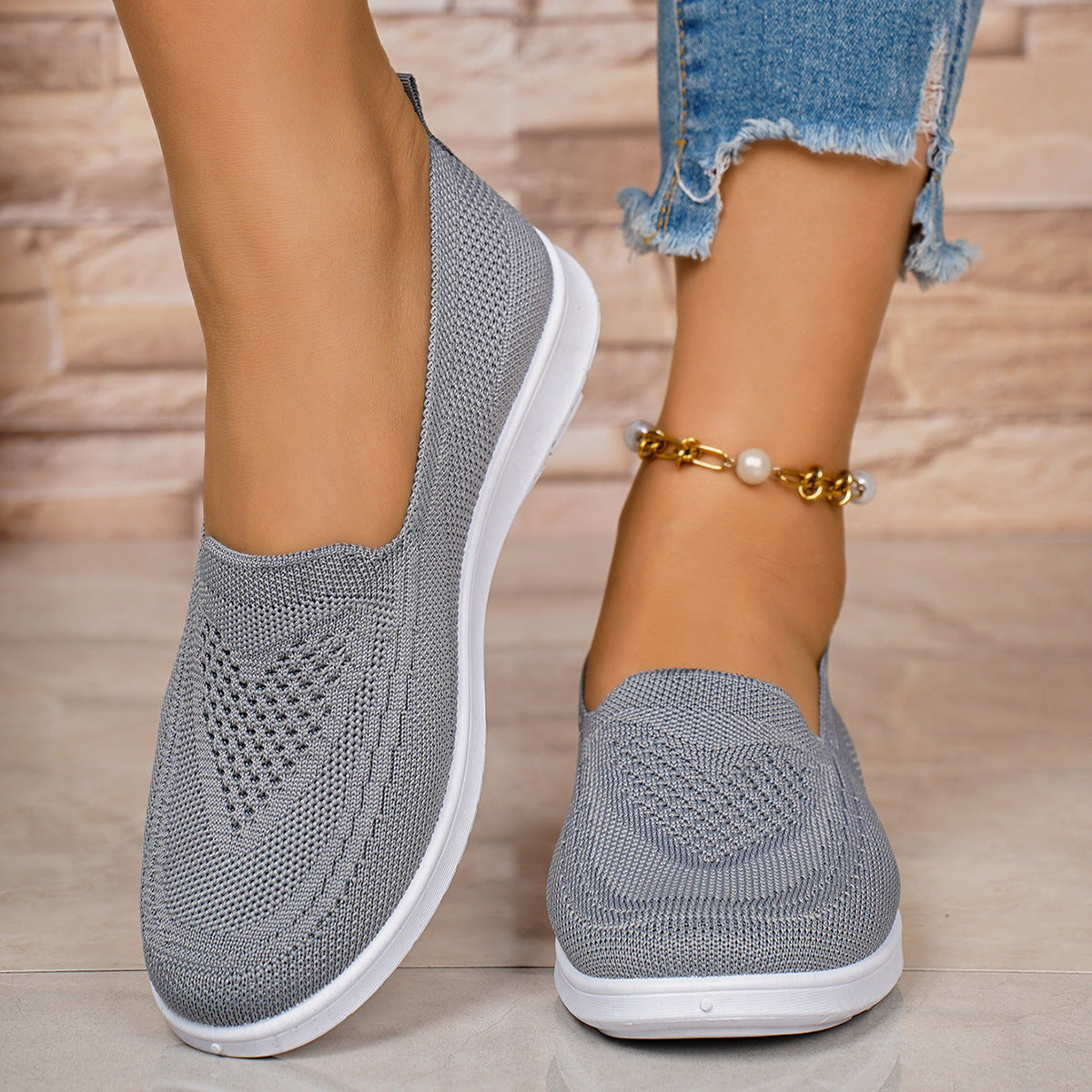 Flyknit Shoes Casual Loafers Foreign Trade  Soft Soles