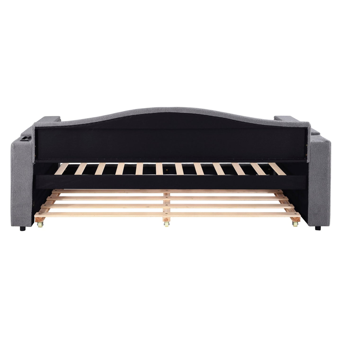 Upholstered Daybed With Storage Armrests, Trundle And Latest Integrated tooth Audio System