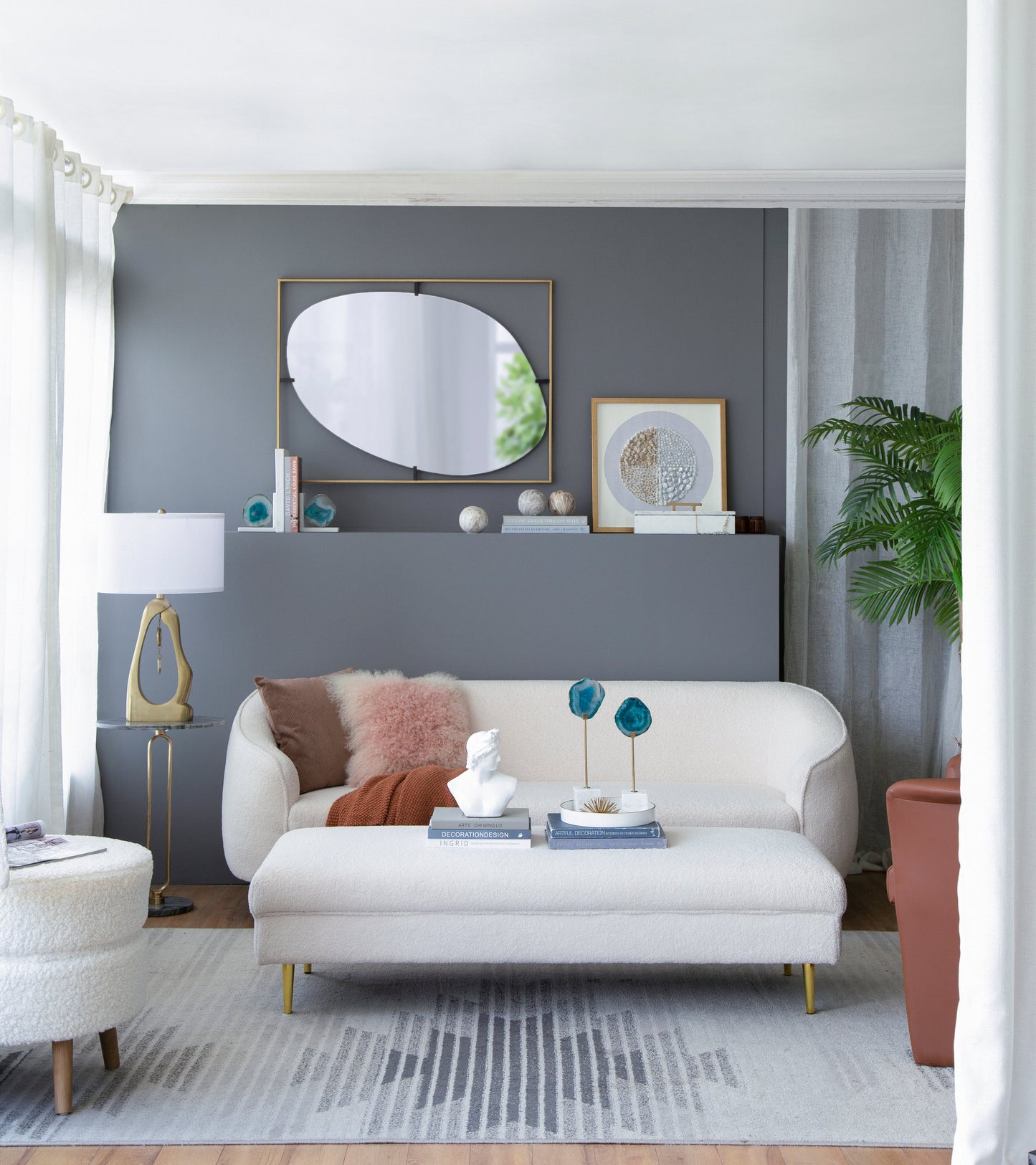 Geode-Inspired Gold Aluminum Table Lamp