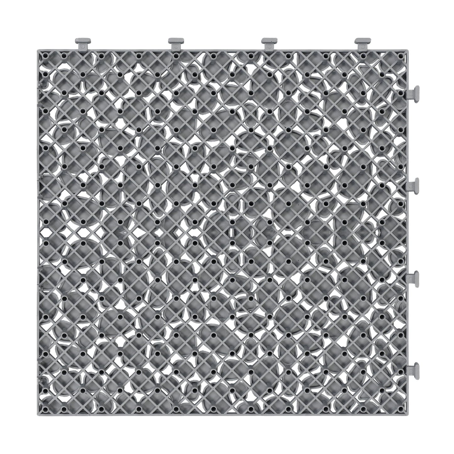 Interlocking Deck Tiles Plastic Waterproof Outdoor All Weather Anti-Slip Bathroom Shower Balcony Porch Strong Weight Capacity Upto 440 Lbs, Pebble Stone Pattern