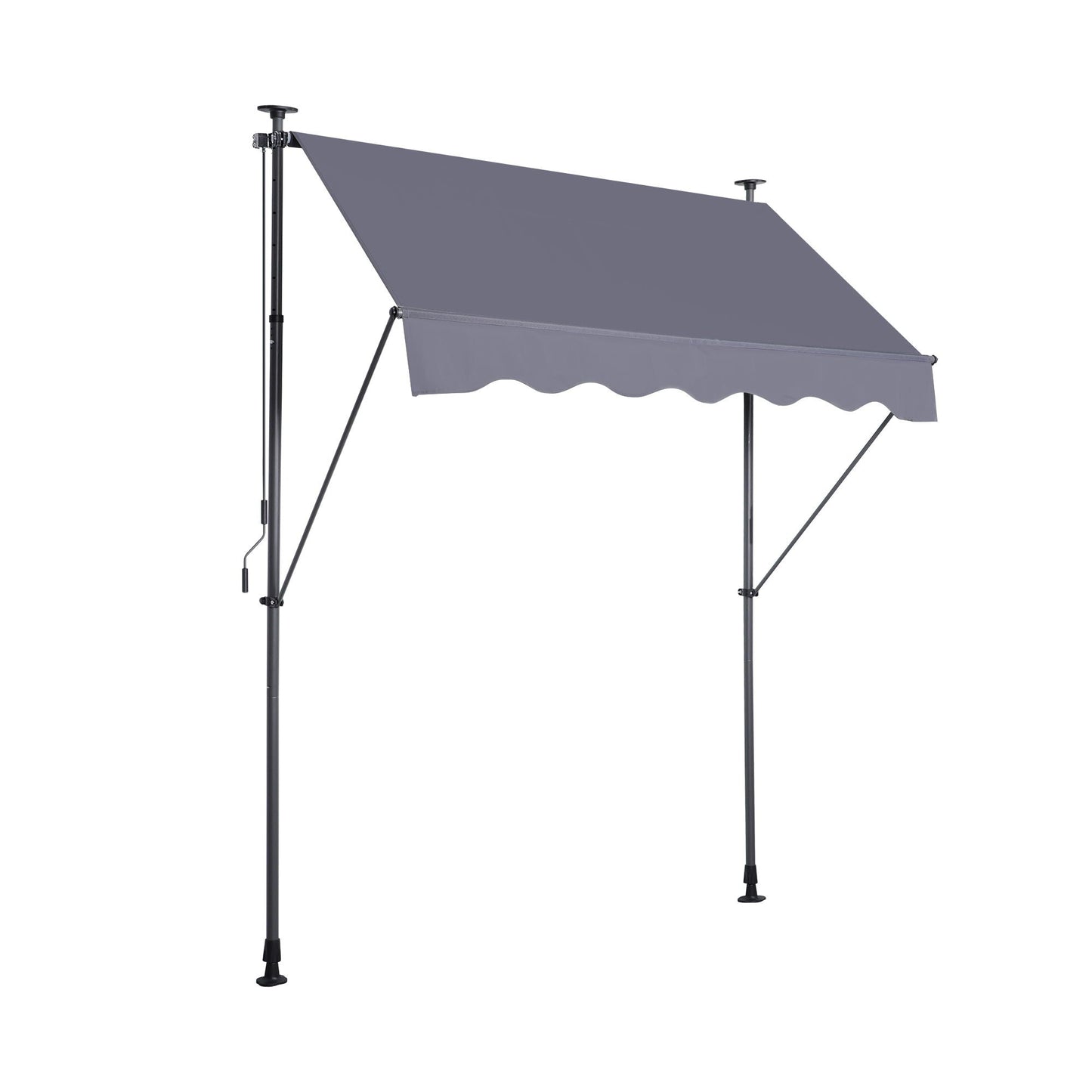 Manual Retractable Patio Awning With UV Resistant Sun Shade