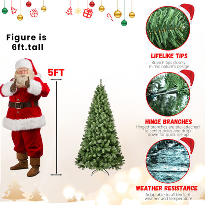 7ft Pre-Lit PVC Christmas Tree with 400 UL Lights