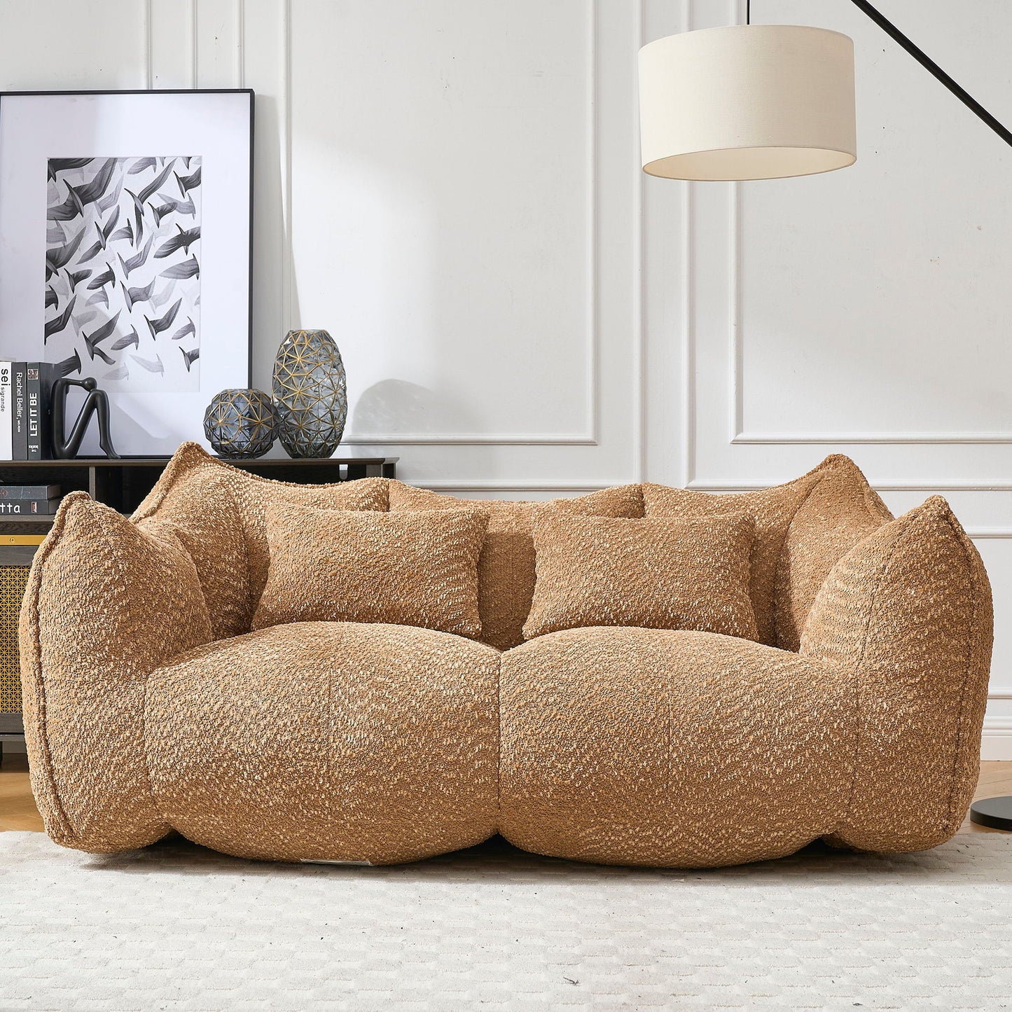Comfortable Dual Beanbag Chair With High Resilience Foam Core For 2 People